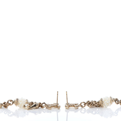 Chanel Pearl CC Drop Earrings Gold 3 of 4