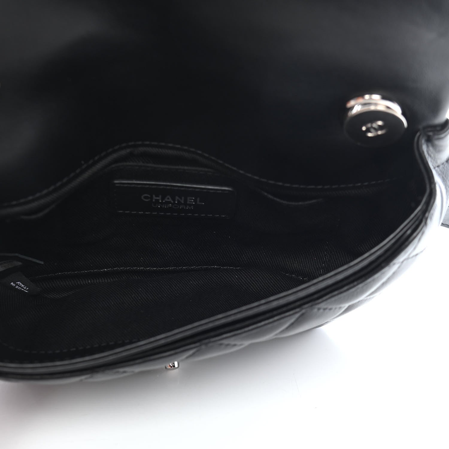 Chanel Calfskin Quilted CC Uniform Flap Belt Bag Black 5 of 10