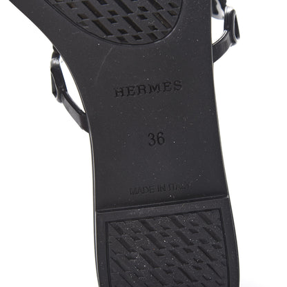 Hermes Rubber Chaine d'Ancre Rivage Sandals 36 Black 9 of 10