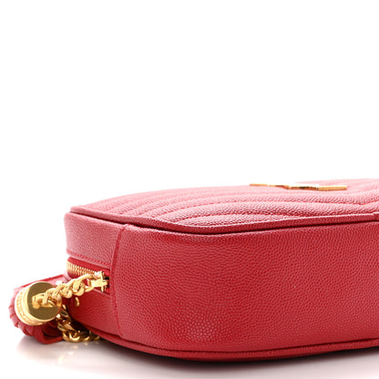 Saint Laurent Grain De Poudre Matelasse Monogram Mini Lou Camera Bag Eros Red 9 of 10