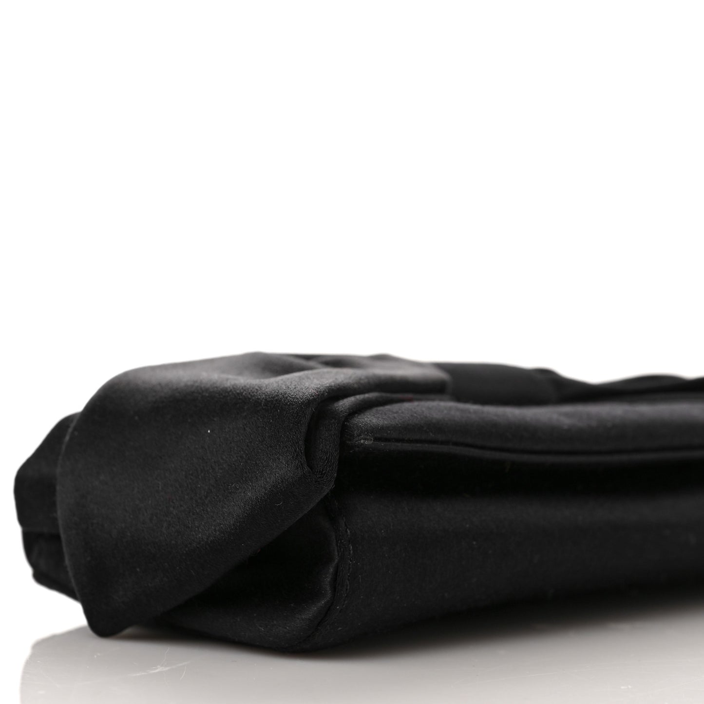 Satin Bow Clutch Black
