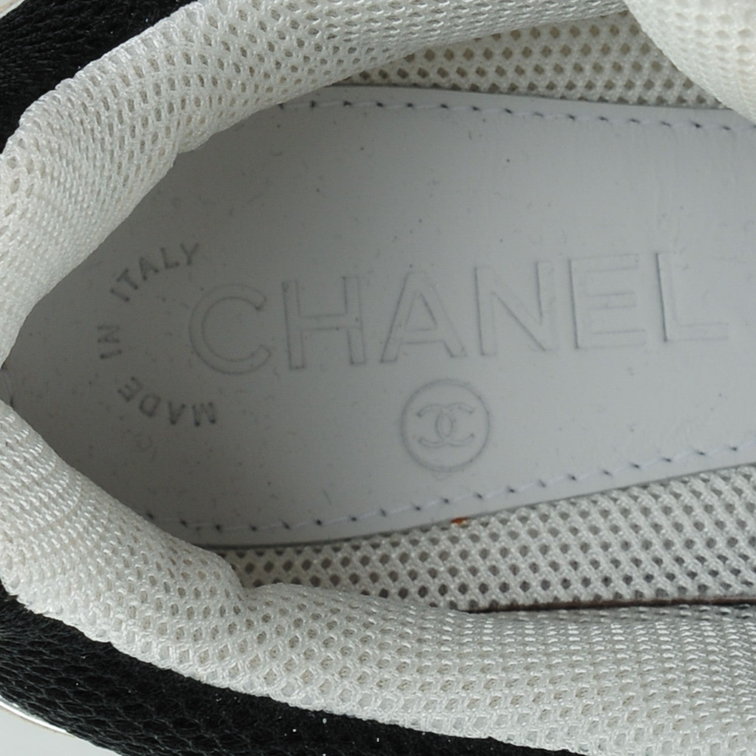Chanel Suede Calfskin CC Sneakers 40.5 Black White Silver 8 of 8