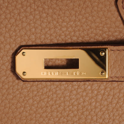 Hermes Taurillon Clemence Birkin 35 Tabac Camel 8 of 11