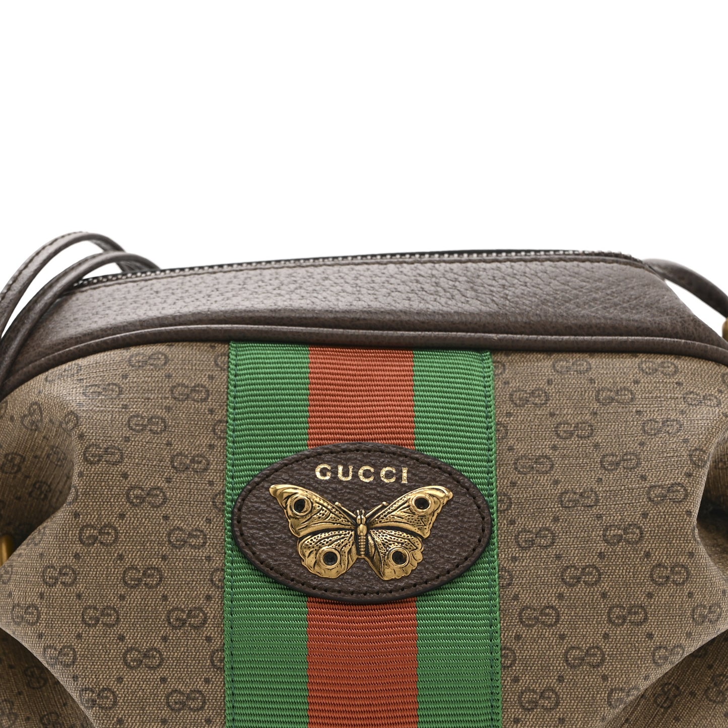 Mini Vintage GG Supreme Monogram Web Butterfly New Candy Crossbody Beige New Acero