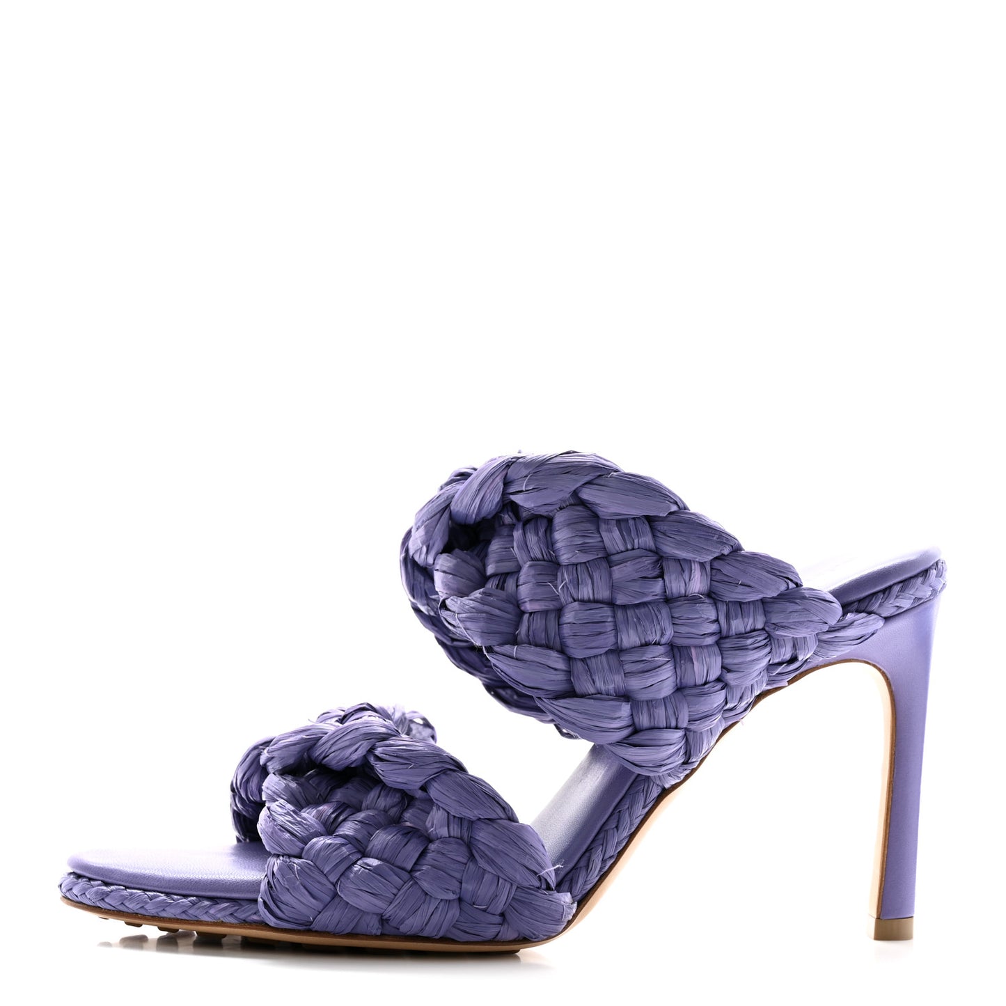 Raffia Twisted Intrecciato Stretch The Board Sandals 36 Lavender
