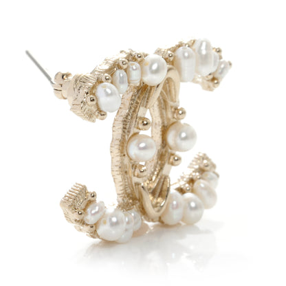 Chanel CC Pearl Brooch Pin Gold 4 of 7