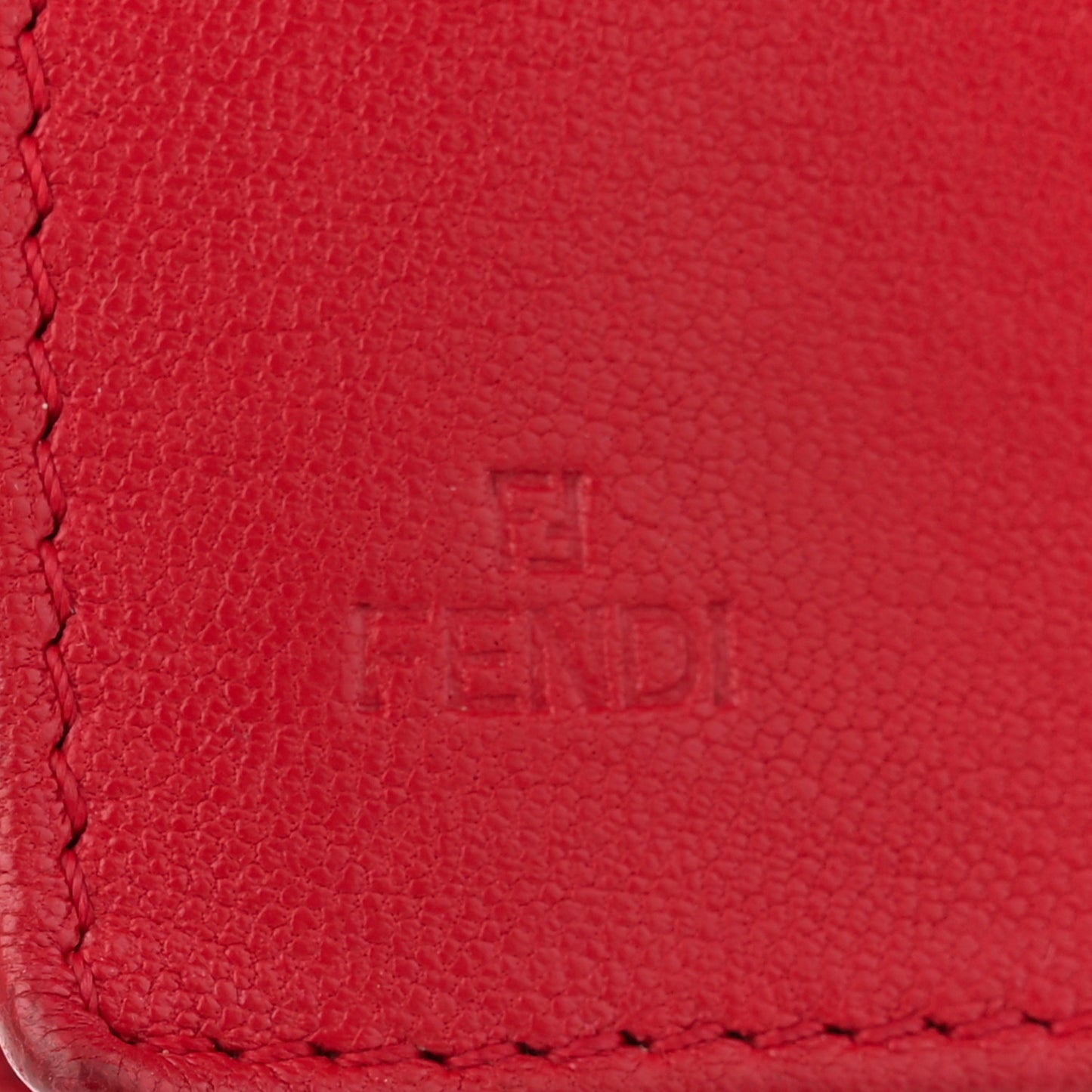 Nappa Logo Embossed Long Wallet on Chain Rosso