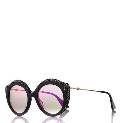 Gucci Crystal Cat Eye GG0214S Sunglasses Black Gold Pink 1 of 10
