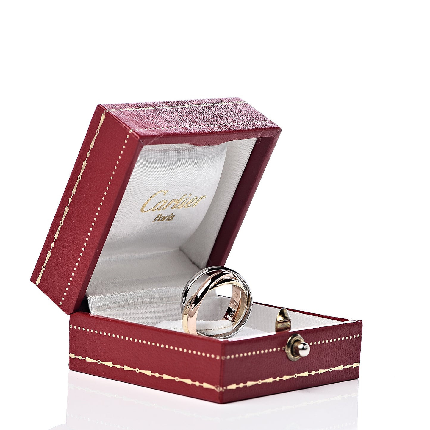 18K Pink Yellow White Gold Small Trinity Ring 48 4.5
