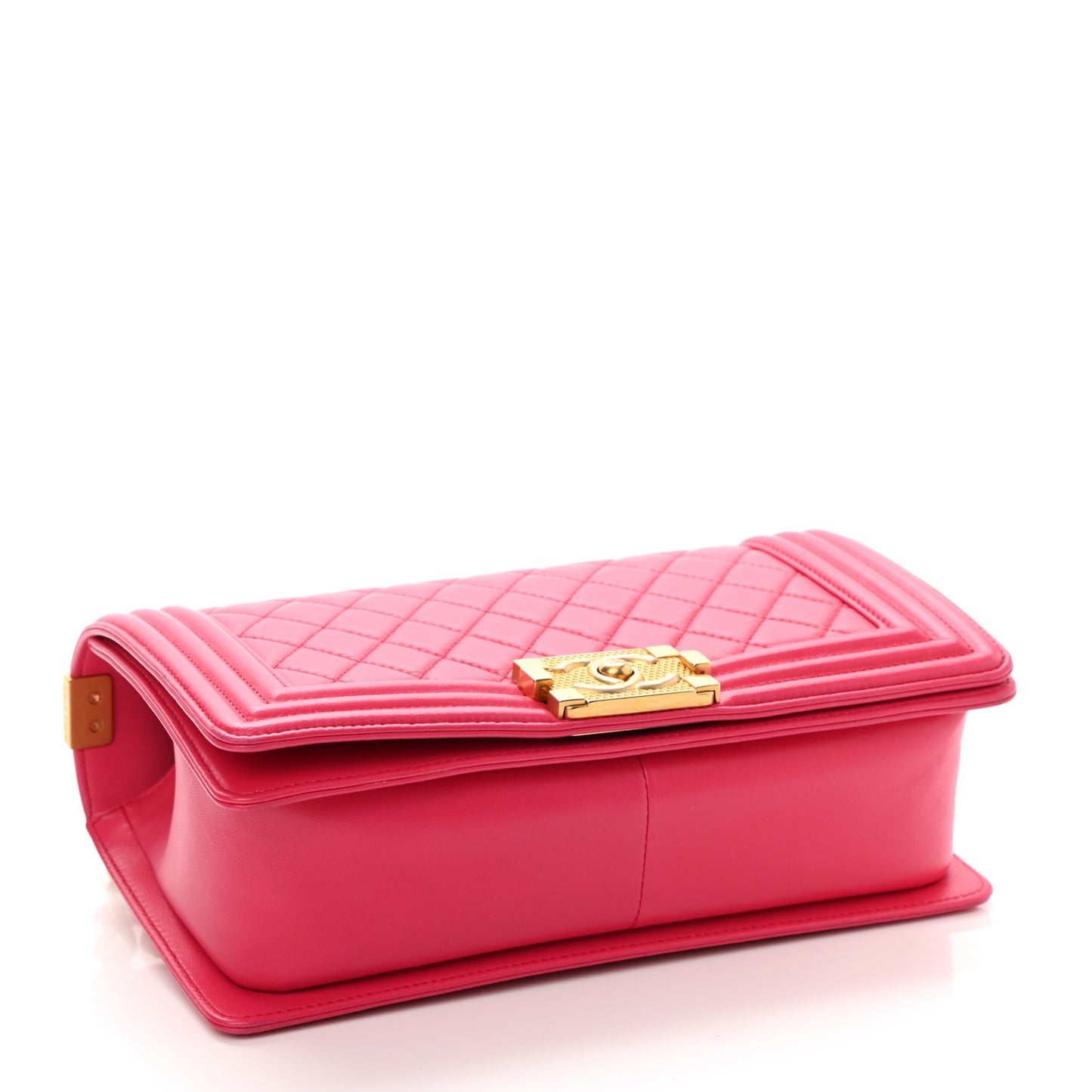 Lambskin Quilted Medium Boy Flap Fuchsia