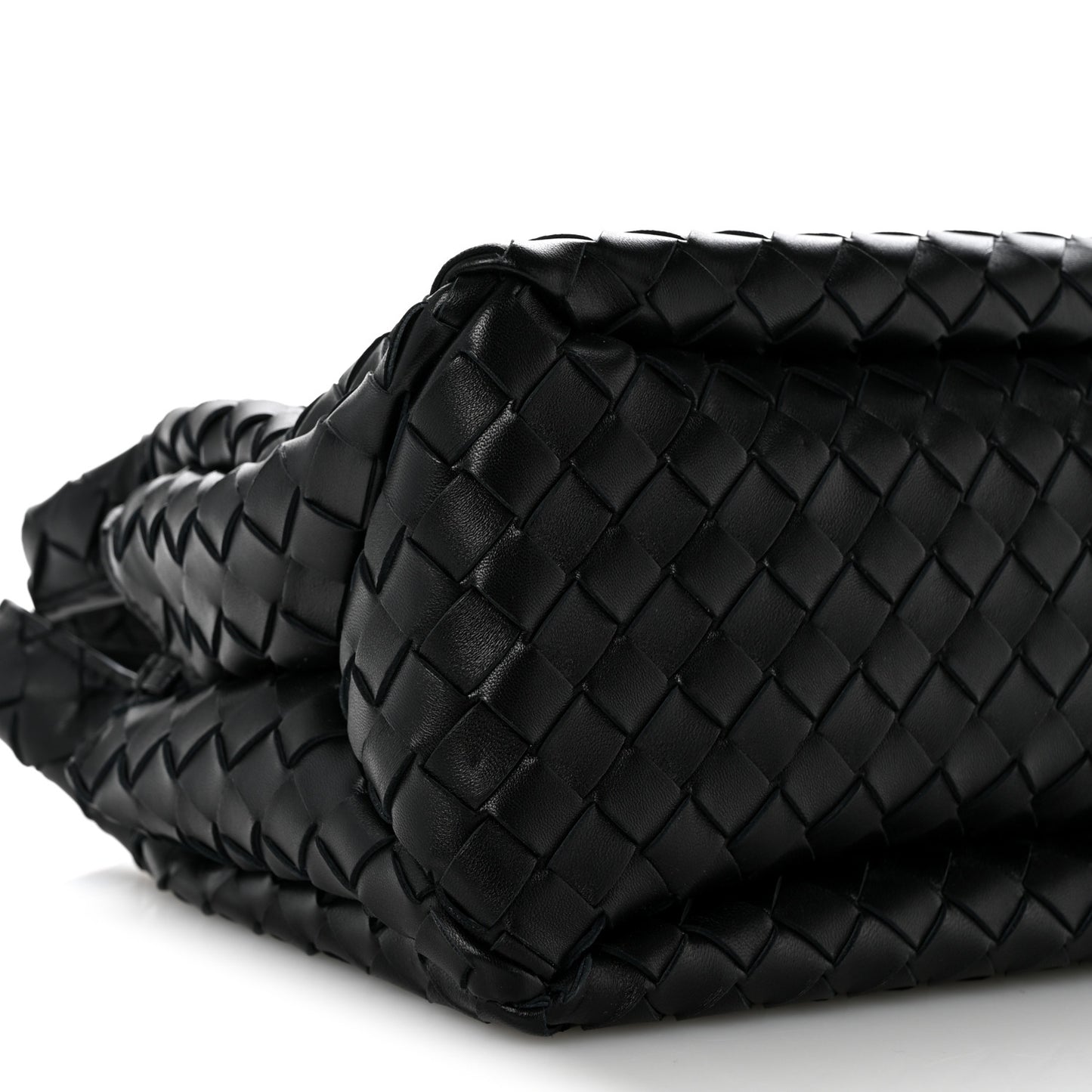 Nappa Intrecciato Small Campana Shoulder Bag Black