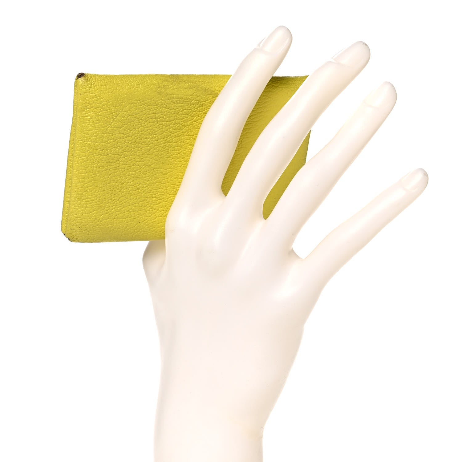 Hermes Chevre Mysore Calvi Card Case Lime 2 of 12