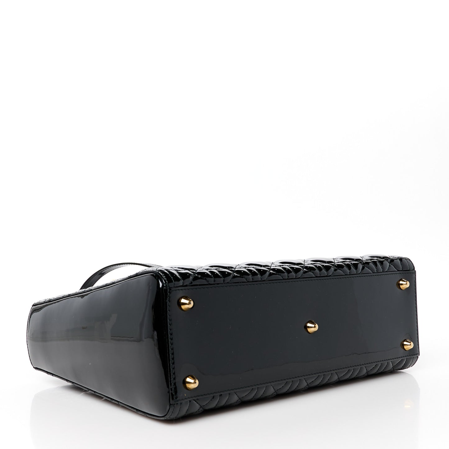 Patent Cannage Large Lady Dior Black