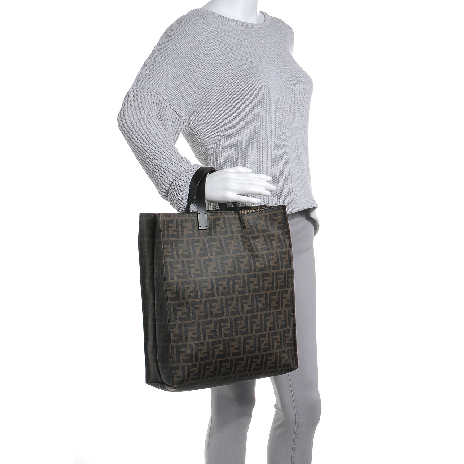 Fendi Zucca Spalmati Special Shopping Tote Tobacco 2 of 9