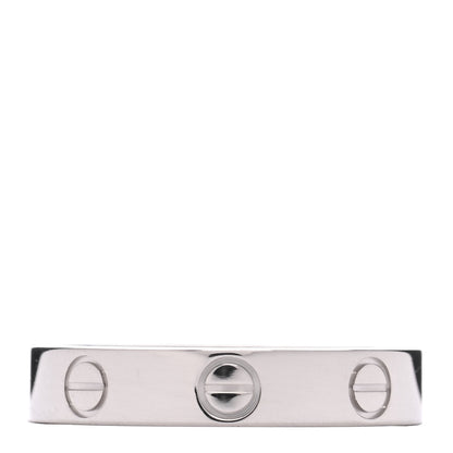 Cartier 18K White Gold 3.5mm LOVE Wedding Band Ring 51 5.75 3 of 4