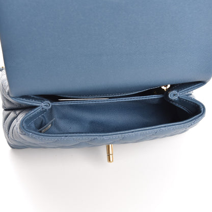 Chanel Caviar Quilted Mini Coco Handle Flap Blue 5 of 8