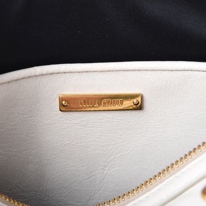Miu Miu Vitello Shine Zip Tote Talco 10 of 14