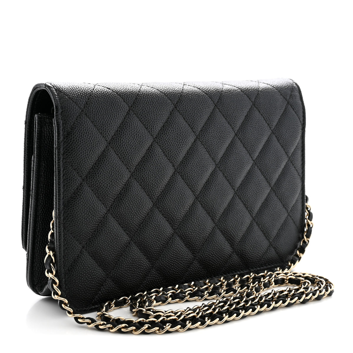 Chanel Caviar Quilted Golden Class Wallet On Chain WOC Black 3 of 12