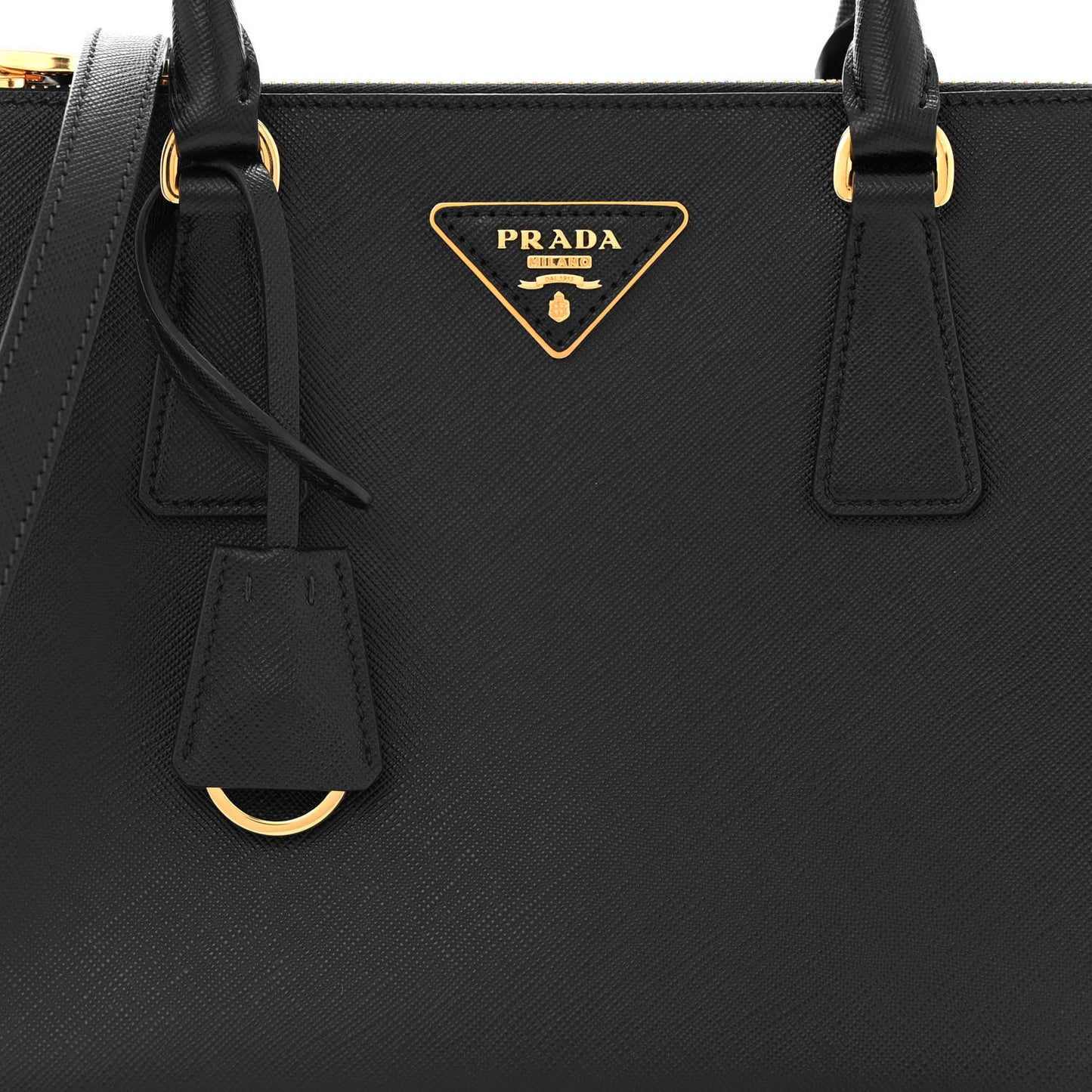 Saffiano Small Galleria Double Zip Tote Black