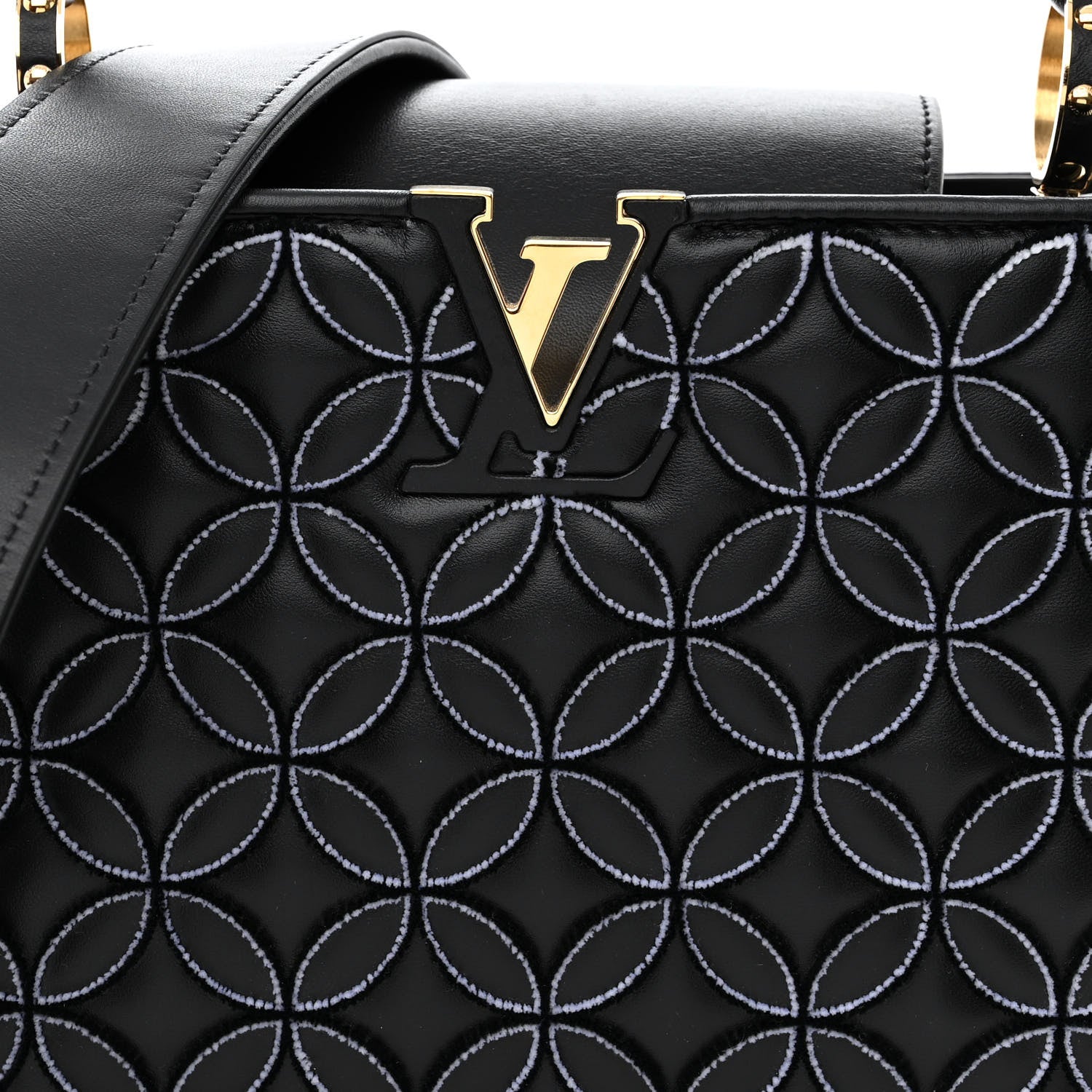 Louis Vuitton Tufted Lambskin Capucines BB Black 8 of 11