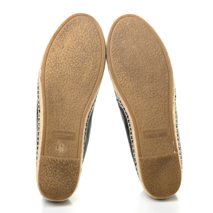 Saint Laurent Lambskin Monogram Espadrilles 38 Black 6 of 9