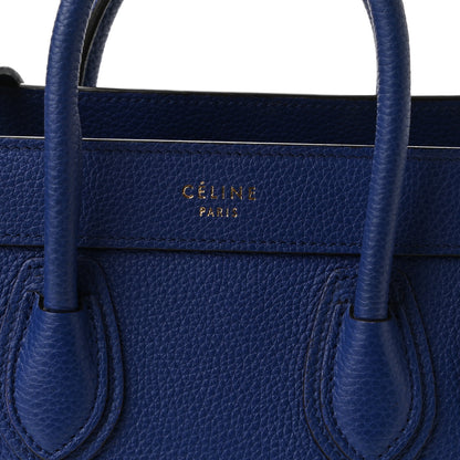 Celine Drummed Calfskin Nano Luggage Indigo 8 of 10