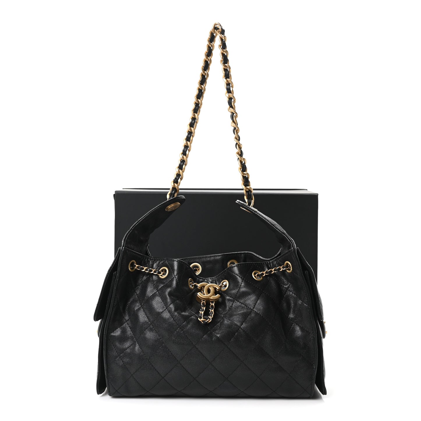 Caviar Quilted Small Chanel 25 Handbag Black