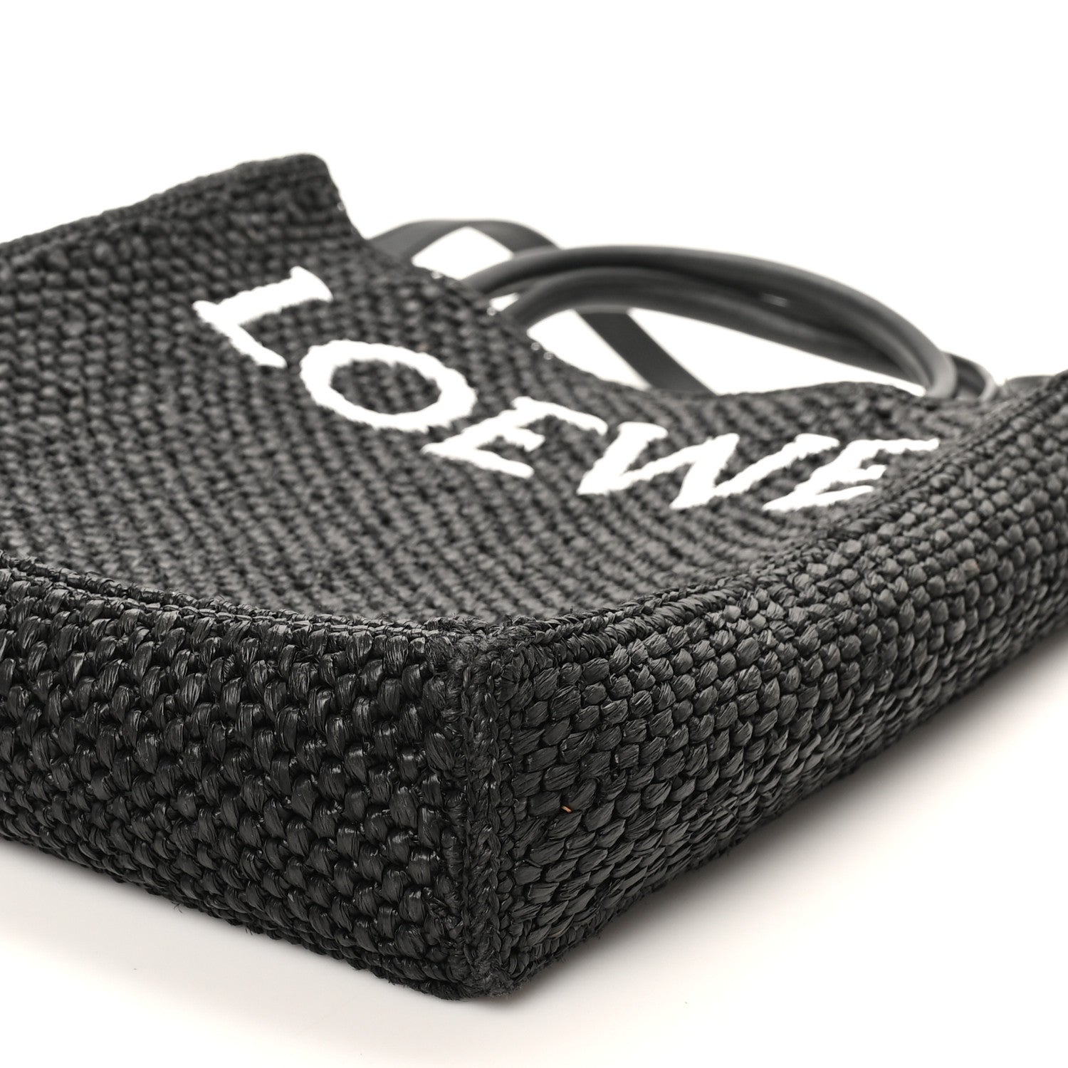 Loewe Raffia Calfskin Standard A4 Tote Bag Black 9 of 9