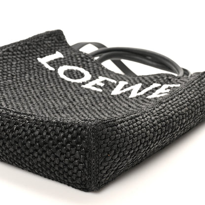 Loewe Raffia Calfskin Standard A4 Tote Bag Black 9 of 9