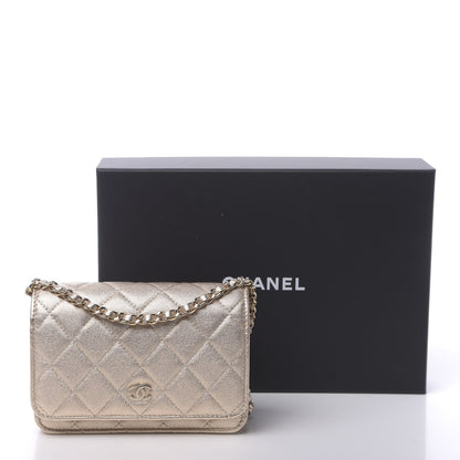 Chanel Metallic Lambskin Quilted Mini Wallet On Chain WOC Gold 11 of 11