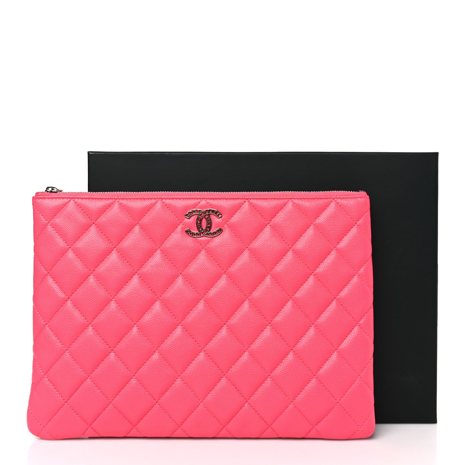 Chanel Caviar Quilted Medium Cosmetic Case Pink 9 of 9