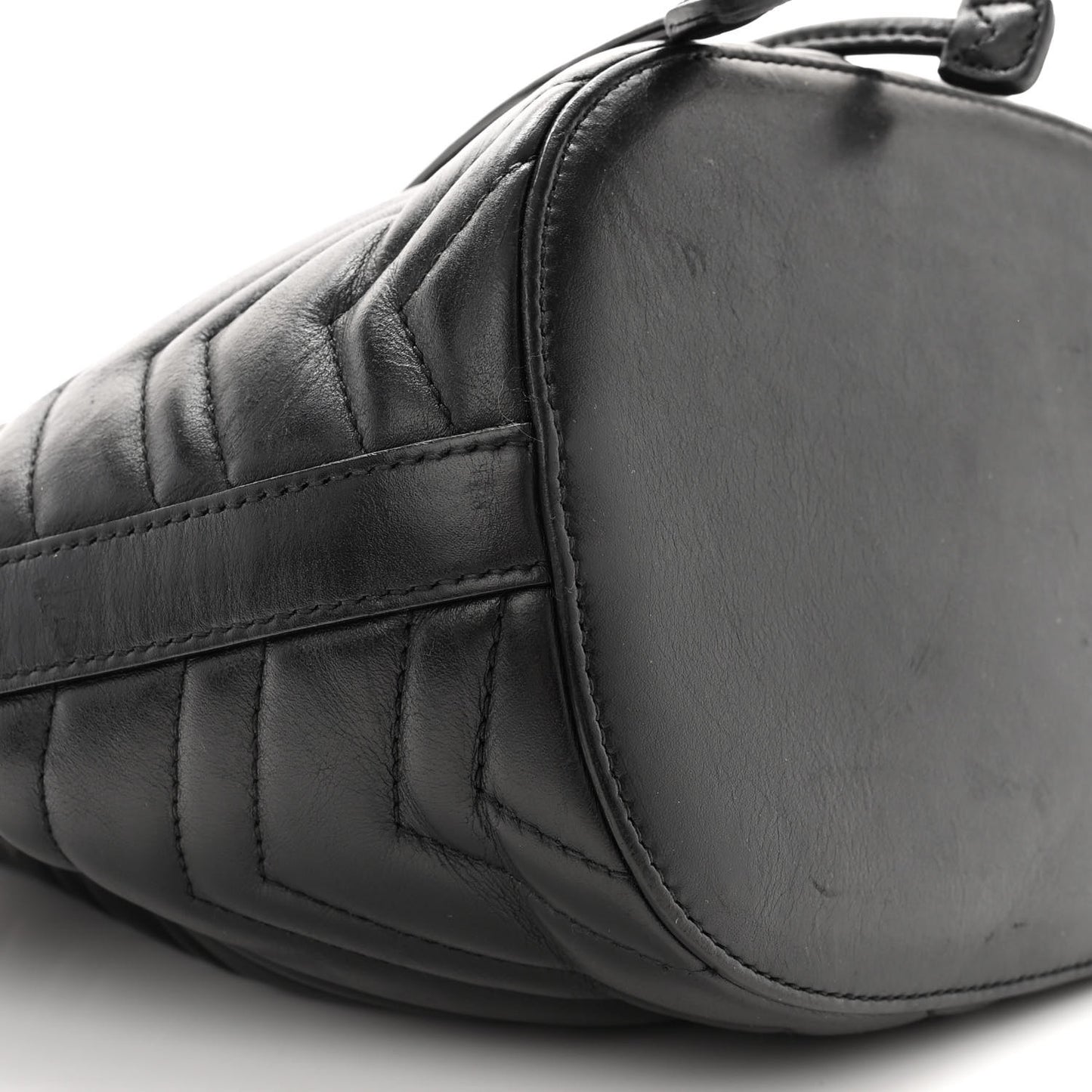 Calfskin Matelasse Sylvie Web GG Marmont Bucket Bag Black