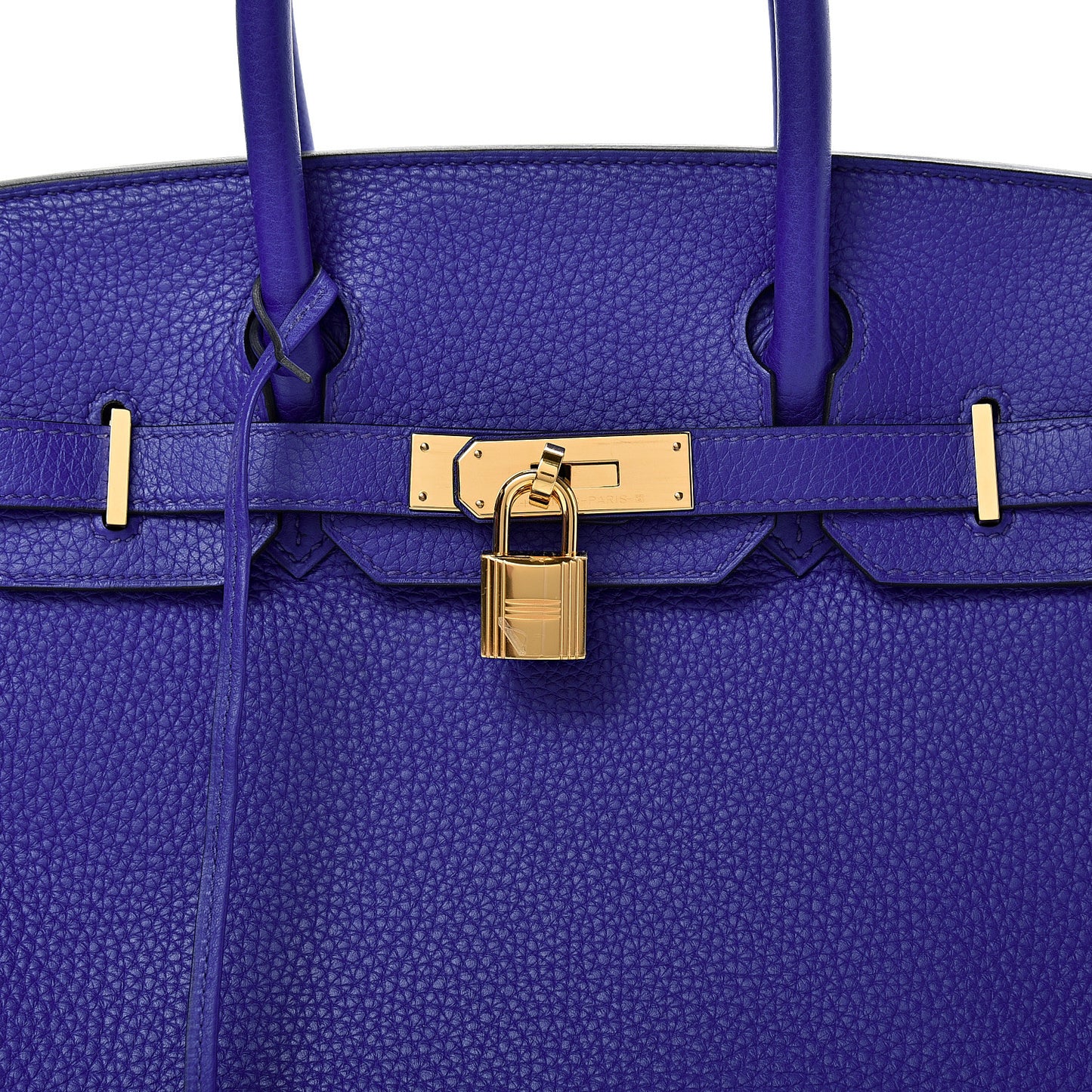 Taurillon Clemence Birkin 30 Bleu Electrique