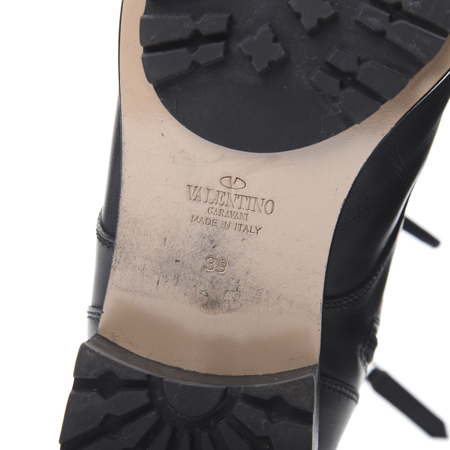 Calfskin Techno Couture Combat Boots 39 Black
