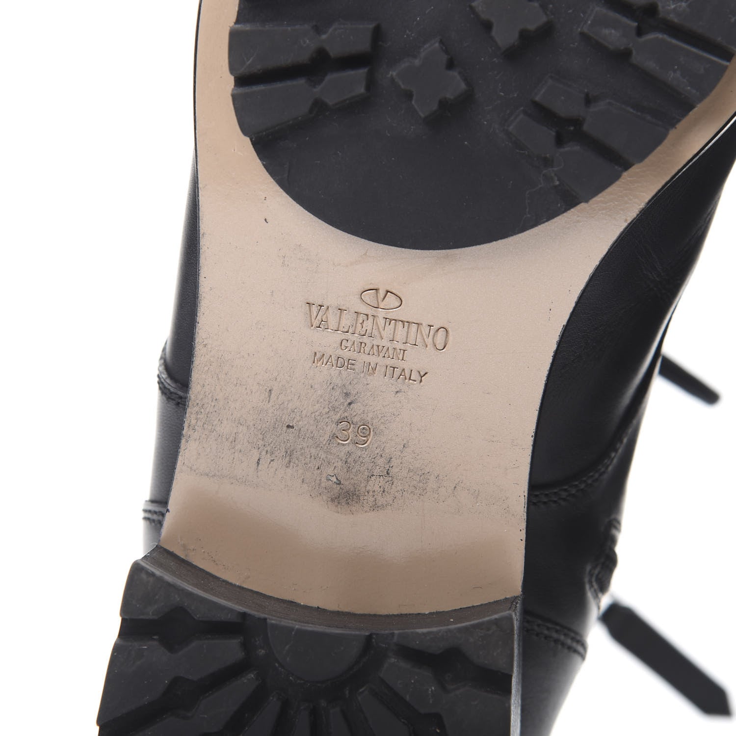 Valentino Garavani Calfskin Techno Couture Combat Boots 39 Black 7 of 9