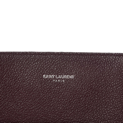 Saint Laurent Grained Calfskin Suede Medium Cabas Rive Gauche Amaranto 9 of 18