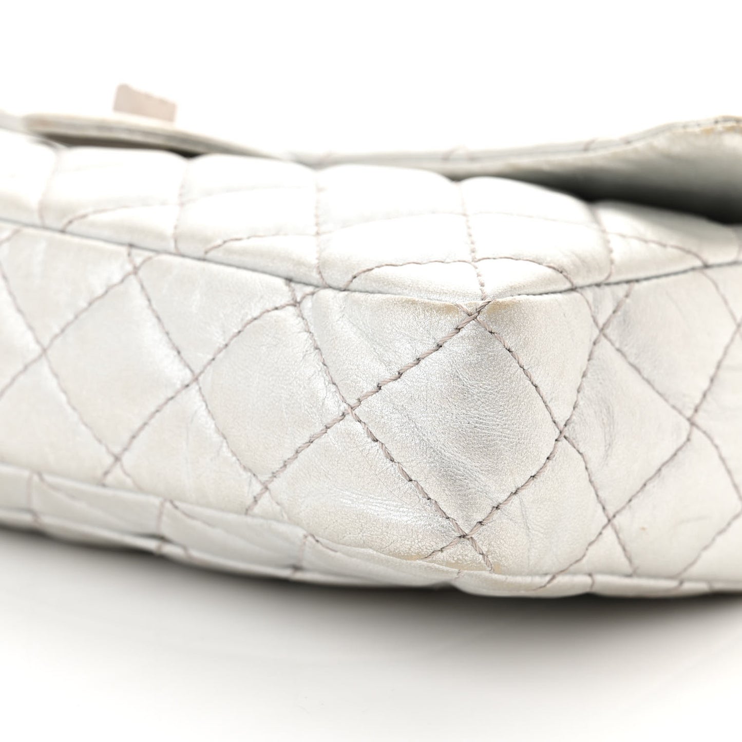 Metallic Lambskin Quilted Snake Chain 2.55 Reissue Flap Silver