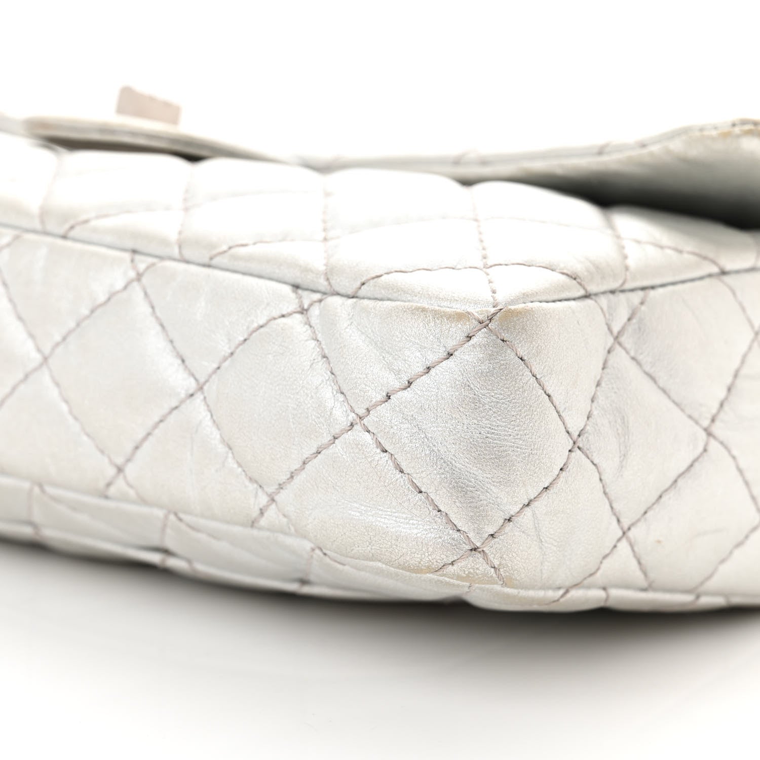 Chanel Metallic Lambskin Quilted Snake Chain 2.55 Reissue Flap Silver 10 of 19