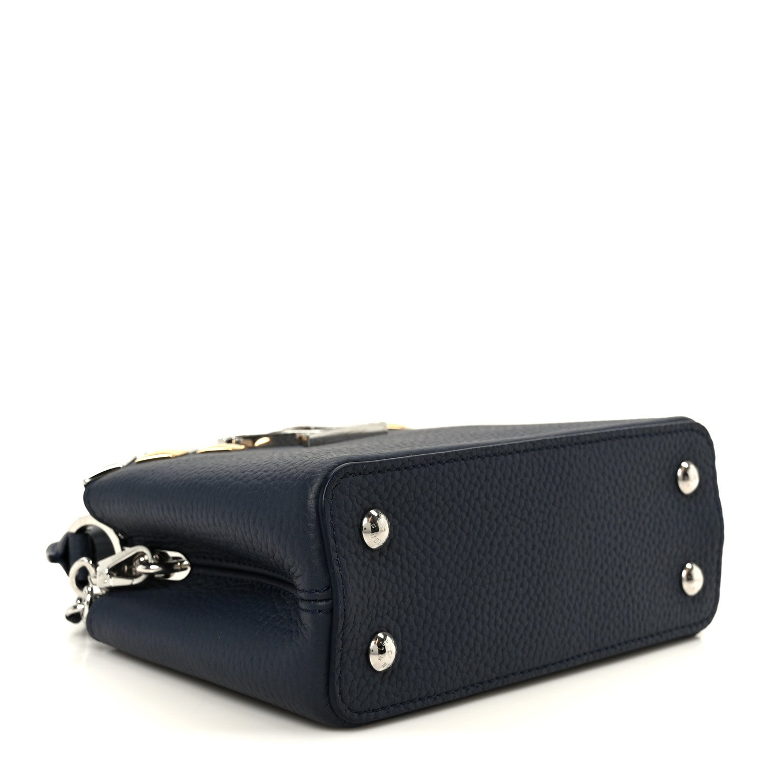 Louis Vuitton Taurillon Embellished Malletage Crown Mini Capucines Navy 4 of 9