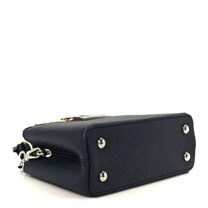 Louis Vuitton Taurillon Embellished Malletage Crown Mini Capucines Navy 4 of 9