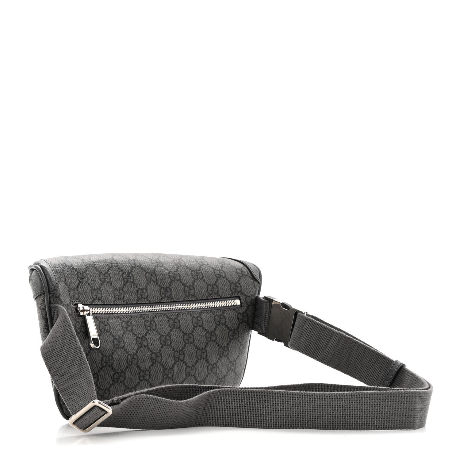 Gucci GG Supreme Monogram Textured Dollar Calfskin Ophidia Belt Bag Grey Black Graphite Grey 3 of 11