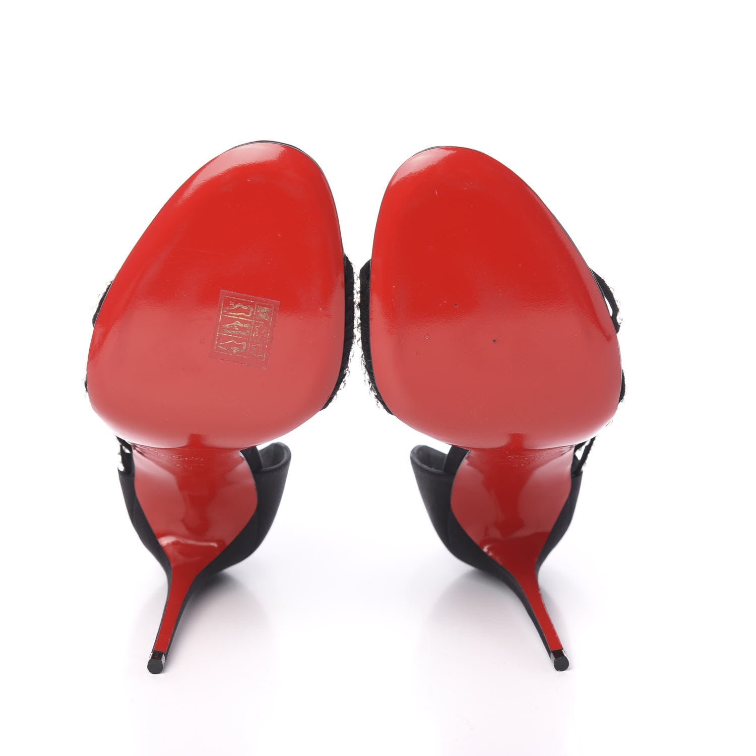 Christian Louboutin Crepe Satin Strass Norina 100 Sandals 40 Black 5 of 7