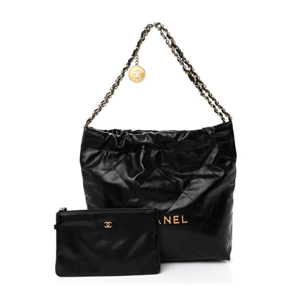 Chanel Shiny Calfskin Quilted Small Chanel 22 Black 3 of 12