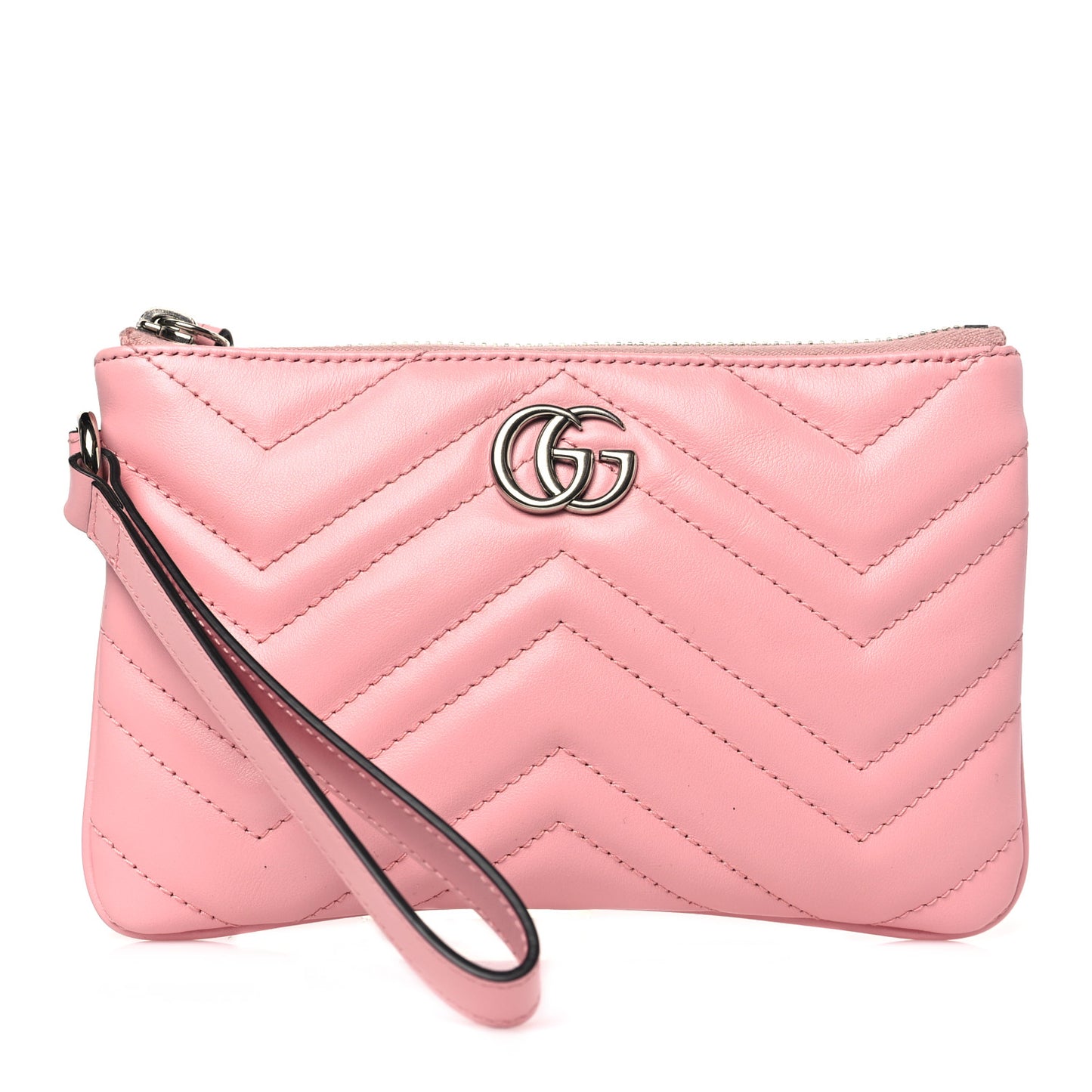 Calfskin Matelasse GG Marmont Wrist Wallet Wild Rose