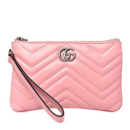Gucci Calfskin Matelasse GG Marmont Wrist Wallet Wild Rose 1 of 7