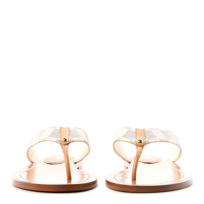 Louis Vuitton Damier Azur Sunny Flat Thong Sandals 38 3 of 9