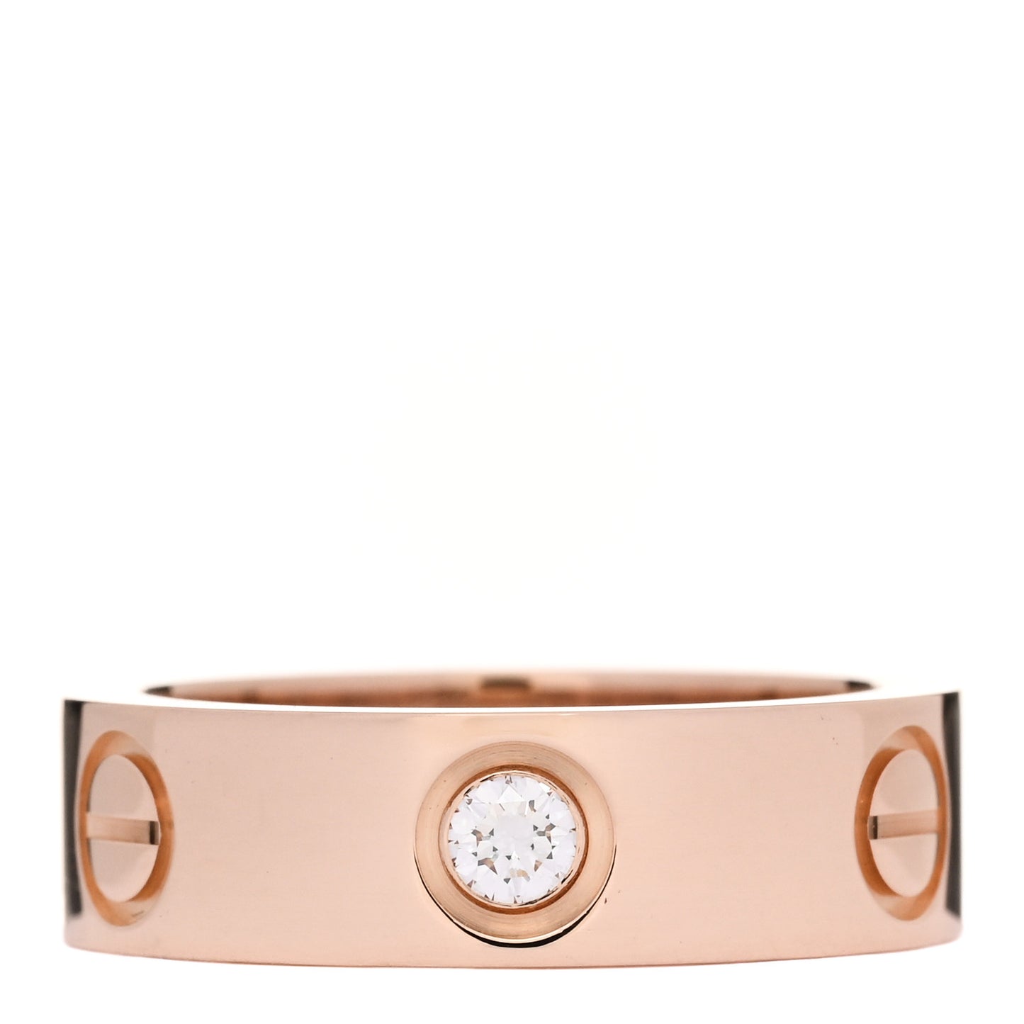 18K Pink Gold 3 Diamond 5.5mm LOVE Ring 50 5.25