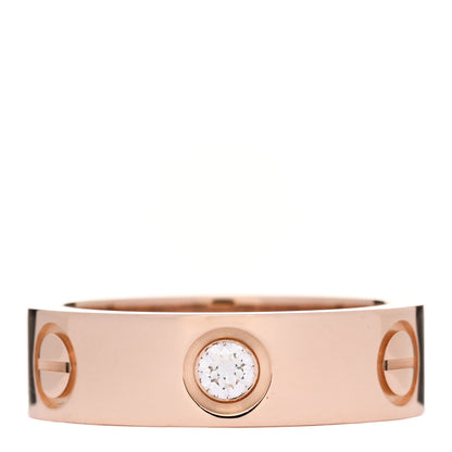Cartier 18K Pink Gold 3 Diamond 5.5mm LOVE Ring 50 5.25 1 of 4