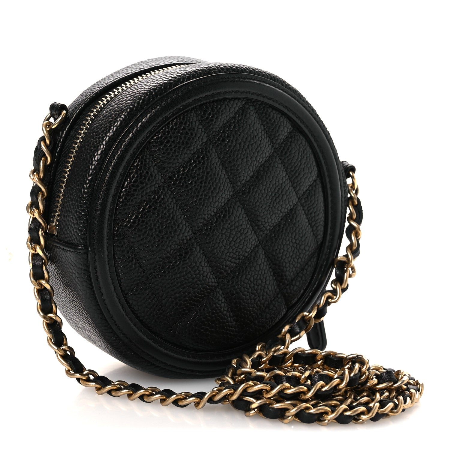 Chanel Caviar Quilted Round Filigree Crossbody Black 3 of 11