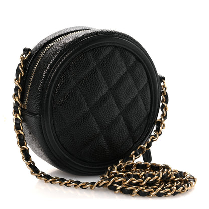 Chanel Caviar Quilted Round Filigree Crossbody Black 3 of 11